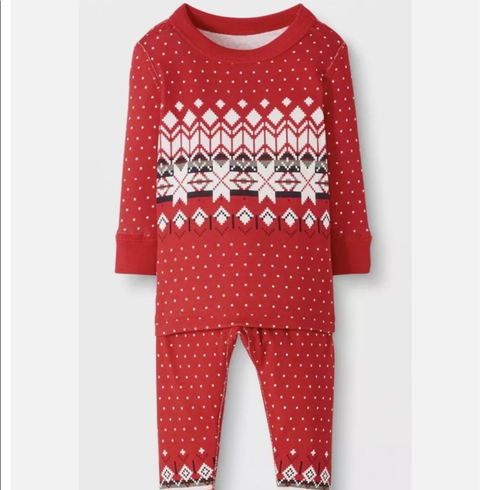 Hanna Andersson NWT Red Holiday Christmas Long John Pajama Set